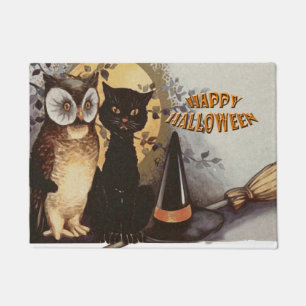 フクロウとネコ ドアマット