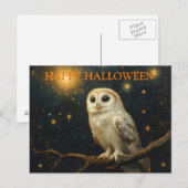 フクロウとハロウィーンの怖い夜 ポストカード (正面/裏面)