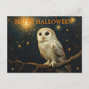 フクロウとハロウィーンの怖い夜 ポストカード