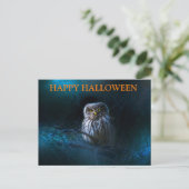 フクロウとハロウィーンの怖い夜 ポストカード (スタンド正面)