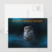 フクロウとハロウィーンの怖い夜 ポストカード (正面/裏面)