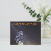 フクロウとハロウィーンの怖い夜 ポストカード (スタンド正面)