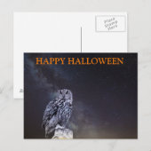 フクロウとハロウィーンの怖い夜 ポストカード (正面/裏面)