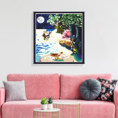 フクロウとプシキャットリアの詩 キャンバスプリント (インサイチュ (リビング))