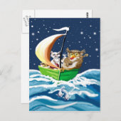 フクロウとプシネコ ポストカード (正面/裏面)