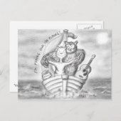 フクロウとプッシェットチャンネルはタイタニック ポストカード (正面/裏面)