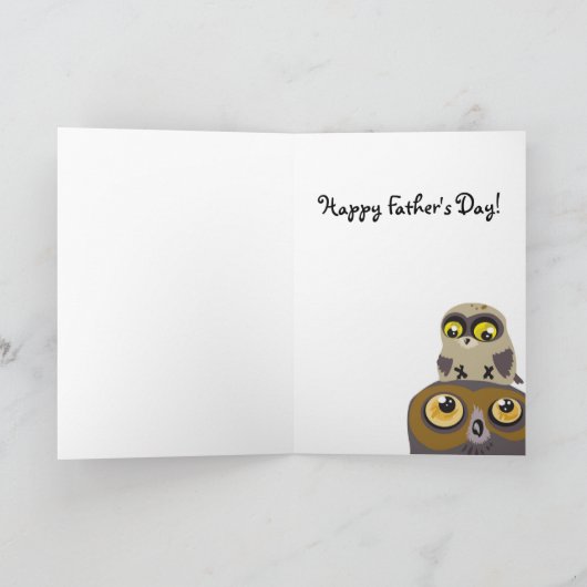 フクロウとベビーの父の日のカード カード (内部)