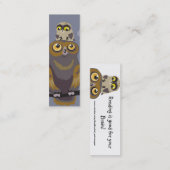 フクロウとベビーフクロウのしおり スキニー名刺 (正面/裏面)