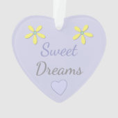 フクロウとベビー名の紫と黄色 オーナメント (裏面)