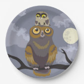 フクロウとベビー ペーパープレート (正面)