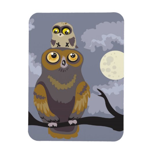 フクロウとベビー～磁石 マグネット (縦)