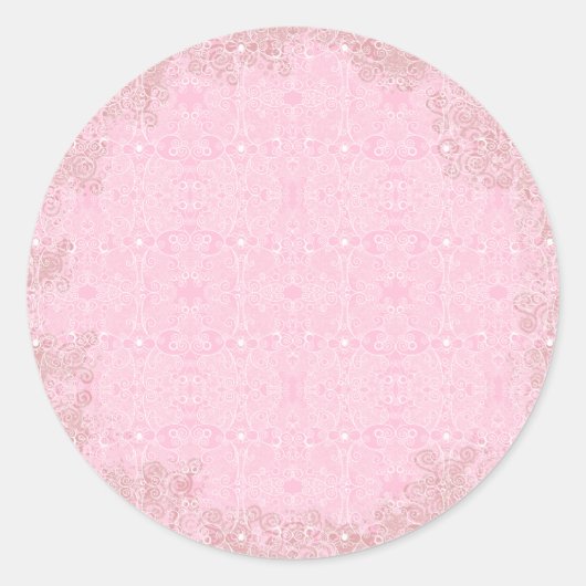 フクロウとホタルのレース ラウンドシール (正面)