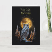 フクロウとムーンの冬賛美至 カード (正面)