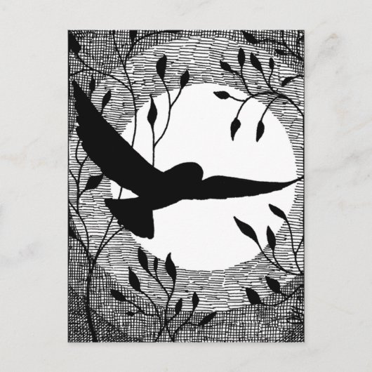 フクロウとムーンクロスが孵化 ポストカード (正面)