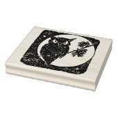 フクロウとムーンシルエットアートスタンプ ラバースタンプ (スタンプ)