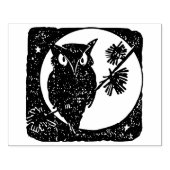 フクロウとムーンシルエットアートスタンプ ラバースタンプ (インプリント)