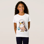 フクロウとラブバレーボール Tシャツ (正面フル)