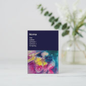 フクロウとヴァイオリンのモノグラム、ピンクブルーを有するピエロ 名刺 (スタンド正面)