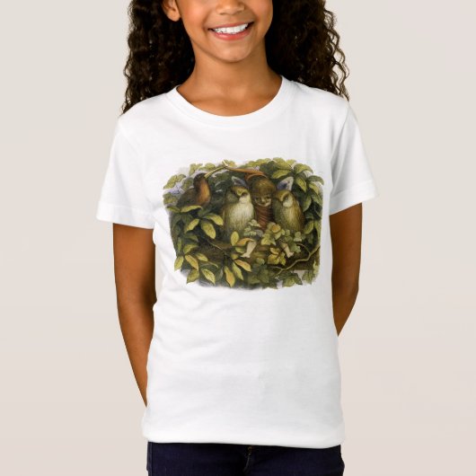 フクロウと妖精 Tシャツ (正面)
