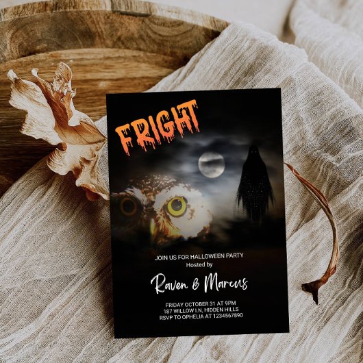 フクロウと幽霊の夜 – ハロウィーン 招待状