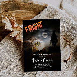 フクロウと幽霊の怖い夜 - ハロウィン 招待状