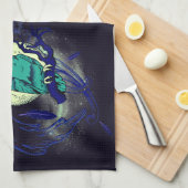 フクロウと幽霊 キッチンタオル (四つ折り)