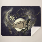 フクロウと幽霊 シェルパブランケット (正面(横))