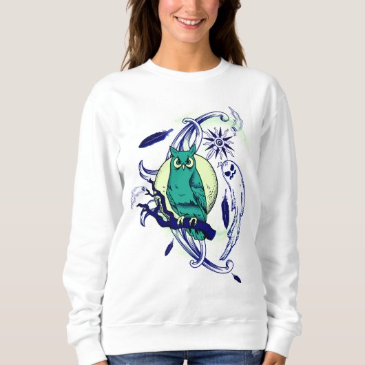 フクロウと幽霊 スウェットシャツ (正面)