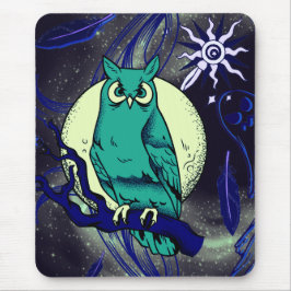 フクロウと幽霊 マウスパッド