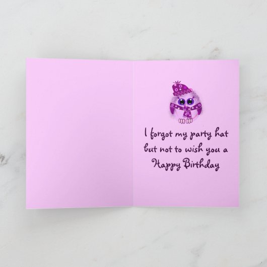 フクロウと文字 カード (内部)