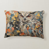 フクロウと春絵を描の花 アクセントクッション (裏面)
