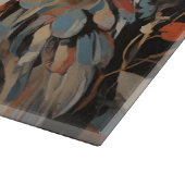 フクロウと春絵を描の花 カッティングボード (角)