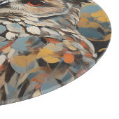 フクロウと春絵を描の花 カッティングボード (角)