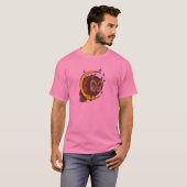 フクロウと月のタトゥーデザイン Tシャツ (正面フル)