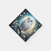 フクロウと月の輝き スタンダードカクテルナプキン (角)