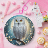 フクロウと月の輝き ペーパープレート (パーティー)