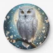 フクロウと月の輝き ペーパープレート (正面)