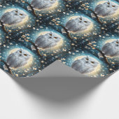 フクロウと月の輝き ラッピングペーパー (角)