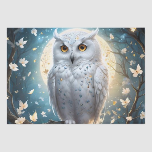 フクロウと月の輝き 薄葉紙 (正面)