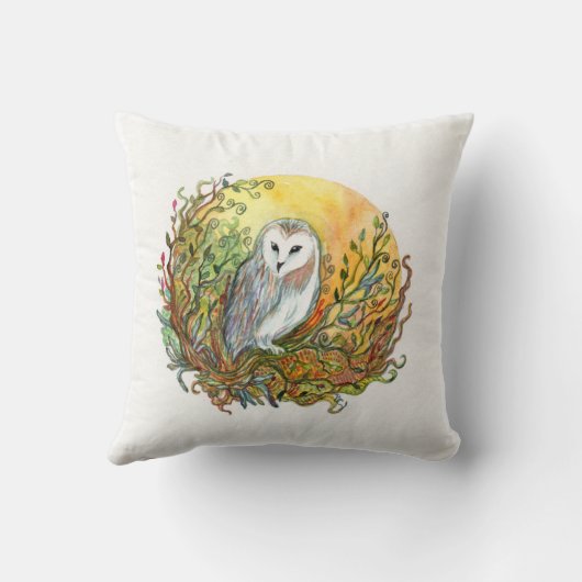フクロウと月 クッション (裏面)