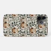 フクロウと森の葉のパターン Case-Mate iPhoneケース (裏面(横))