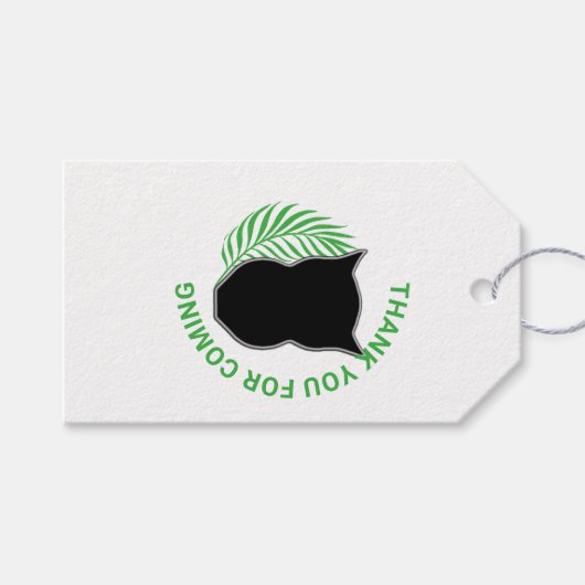 フクロウと椰子の葉 ギフトタグ (正面(横))