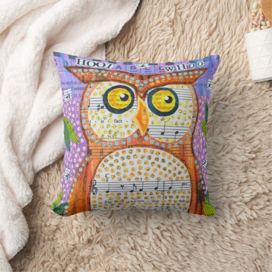 フクロウと歌う鳥 クッション (ブランケット)