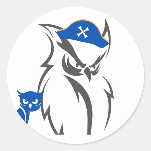 フクロウと海賊 ラウンドシール (正面)