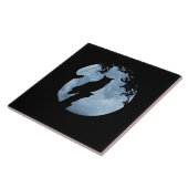 フクロウと満月  タイル (側面)