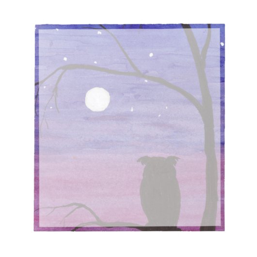 フクロウと満月 ノートパッド (正面)