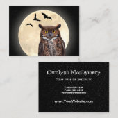 フクロウと満月 名刺 (正面/裏面)
