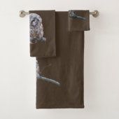 フクロウと置かれる浴室タオル バスタオルセット (インサイチュ)