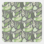 フクロウと自然 スクエアシール (正面)