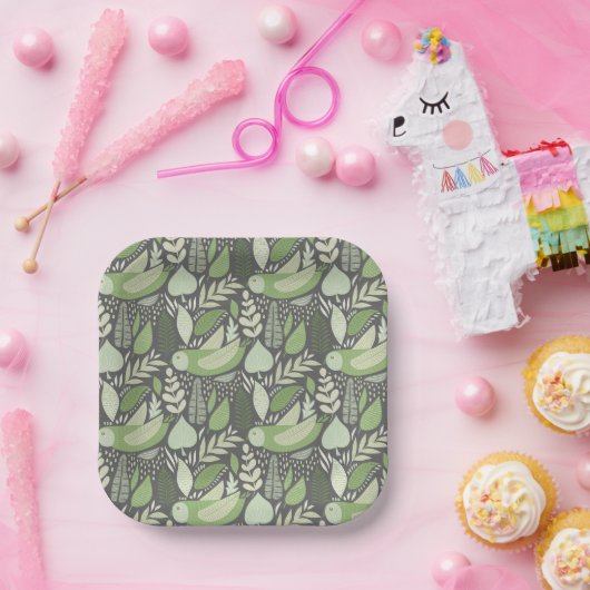 フクロウと自然 ペーパープレート (パーティー)